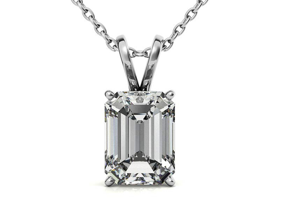 moldura do diâmetro 7×5mm das colares do ouro de 1.05ct Emerald Cut 14k que ajusta o tipo