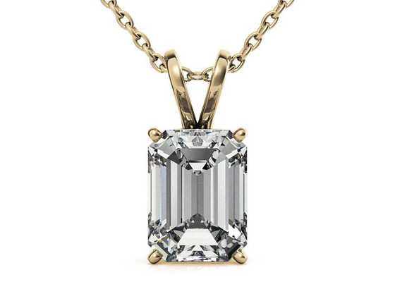 moldura do diâmetro 7×5mm das colares do ouro de 1.05ct Emerald Cut 14k que ajusta o tipo