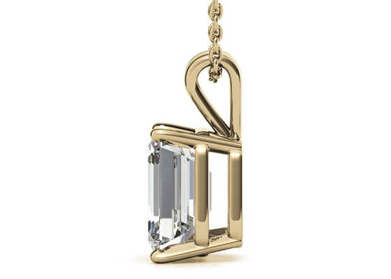 moldura do diâmetro 7×5mm das colares do ouro de 1.05ct Emerald Cut 14k que ajusta o tipo