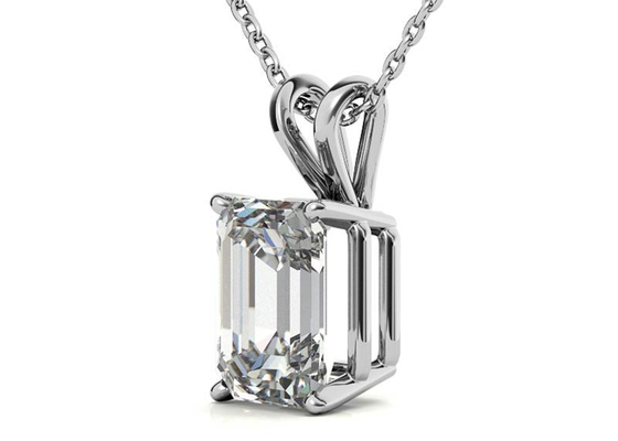 moldura do diâmetro 7×5mm das colares do ouro de 1.05ct Emerald Cut 14k que ajusta o tipo