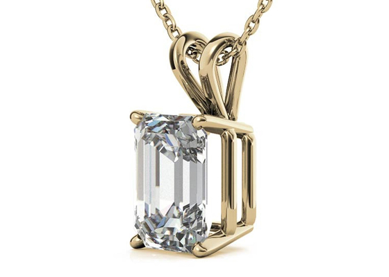 moldura do diâmetro 7×5mm das colares do ouro de 1.05ct Emerald Cut 14k que ajusta o tipo