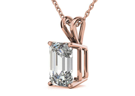moldura do diâmetro 7×5mm das colares do ouro de 1.05ct Emerald Cut 14k que ajusta o tipo