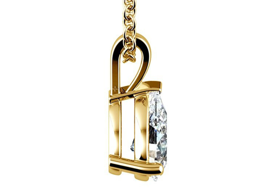 Colares do ouro do corte 0.84ct 14k da pera com o pendente do vintage de 8×5mm