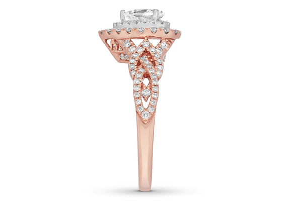 corte da pera de Ring Set 7.0mm de 7ct 8ct 18K Rose Gold Ring, de acoplamento e de casamento