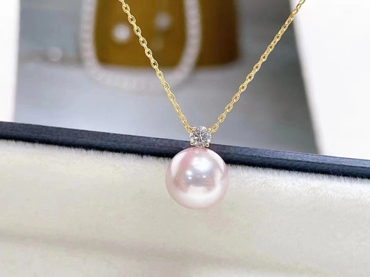 única colar de água doce da pérola 2ct, 0.03ct Diamond Accent Necklace