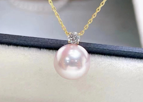 única colar de água doce da pérola 2ct, 0.03ct Diamond Accent Necklace