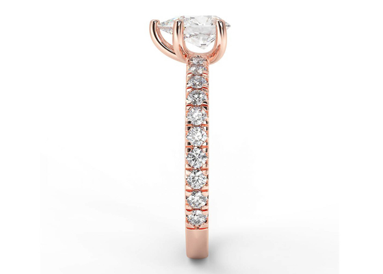 ODM do certificado de Wedding18K Rose Gold Ring Pear Cut 0.80ct DGC