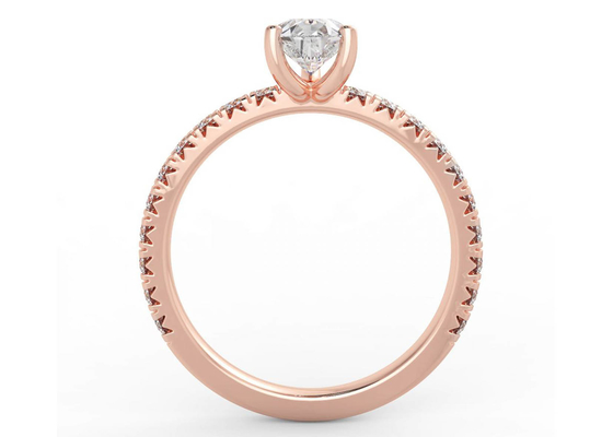 ODM do certificado de Wedding18K Rose Gold Ring Pear Cut 0.80ct DGC