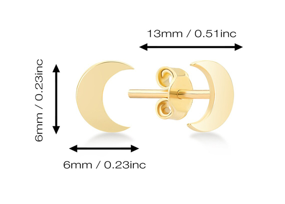 ODM da dimensão dos brincos 6MM do ouro de Crescent Shape 9K para o presente do partido