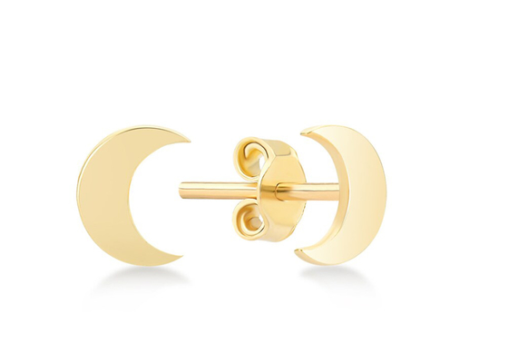 ODM da dimensão dos brincos 6MM do ouro de Crescent Shape 9K para o presente do partido