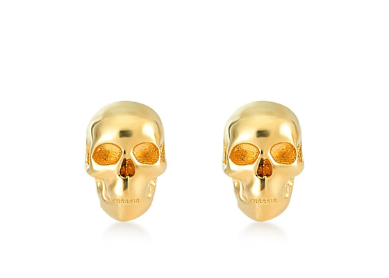 Mão do dente dos brincos 3×5MM do crânio do ouro do aniversário que ajusta o tipo ODM