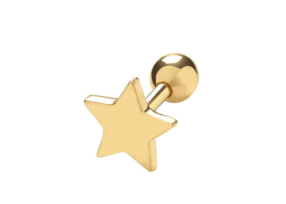 Parafuse para trás brincos do ouro 9K para a cartilagem para o casamento do acoplamento