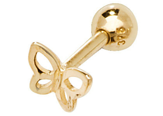 Parafuse para trás brincos do ouro 9K para a cartilagem para o casamento do acoplamento