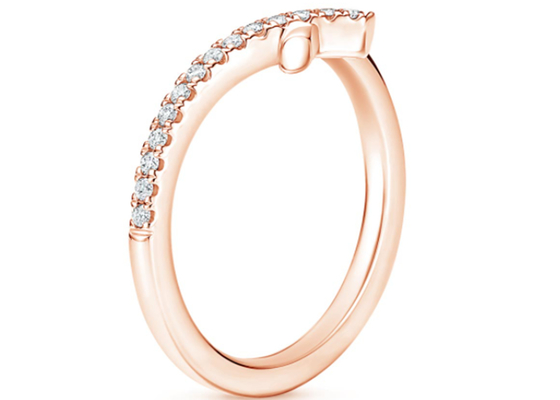 9K Rose Gold Moissanite Engagement Rings 1.3mm 0.14Carat em volta da forma
