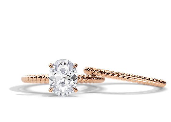 Anel de ouro oval 1.5ct do corte 9K 6×8MM com o dente de Moissanite que ajusta o tipo