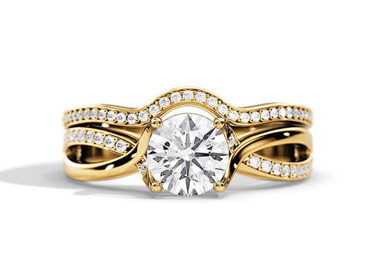 cor da média de 1.25ct Rose Gold Moissanite Engagement Rings VS1 SI1 SI2