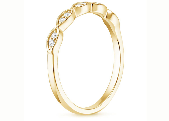 Barra do tamanho do anel 1mm-2mm da joia do ouro amarelo de Marquise Shape 14K que ajusta o tipo