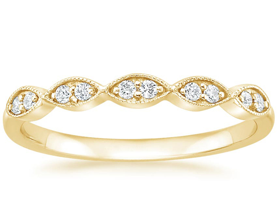 Barra do tamanho do anel 1mm-2mm da joia do ouro amarelo de Marquise Shape 14K que ajusta o tipo
