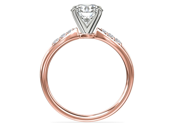 Prata Ring With 3.6ct do ajuste 9K da garra em volta do diamante cortado do laboratório