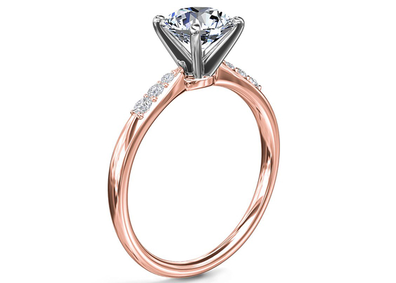 Prata Ring With 3.6ct do ajuste 9K da garra em volta do diamante cortado do laboratório