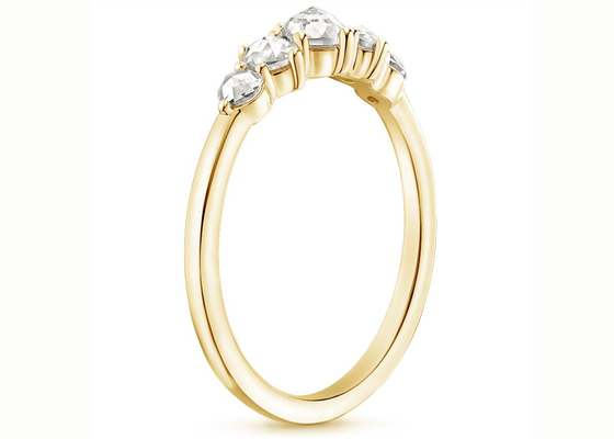 Tamanho diferente Rose Cut Diamond Engagement Ring, 0.49ct 4mm Diamond Ring