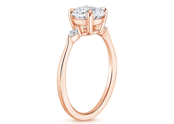 diâmetro OV7×9mm 2.1ct dos anéis de 10K Rose Gold Oval Moissanite Engagement