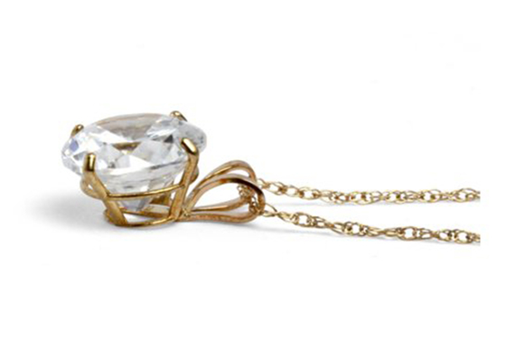 Solitário Diamond Necklace do vintage, ODM do OEM das mulheres da colar do ouro maciço 14k de 5mm
