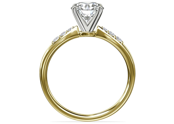 A forma redonda 9K prateia a pedra branca de Ring With 6MM 1.0ct Moissanite