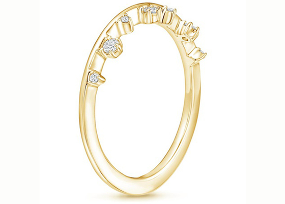 Aalternating faz sob medida o diamante natural amarelo de Ring With 0.15ct VS1 2mm da joia do ouro 14K