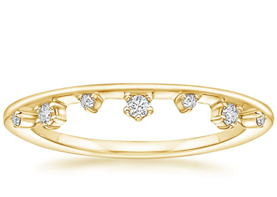 Aalternating faz sob medida o diamante natural amarelo de Ring With 0.15ct VS1 2mm da joia do ouro 14K