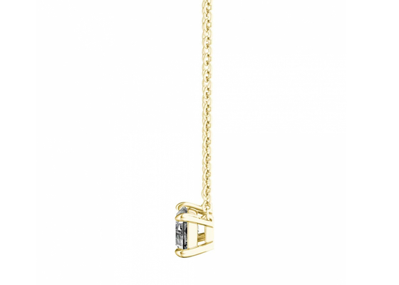 O Baguette cortou colares do ouro 14K com o diamante do solitário de 0.5ct 5×7mm