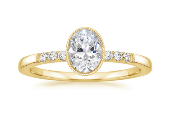 Ouro amarelo Diamond Ring das mulheres 10k, ODM oval do OEM de Diamond Engagement Ring do laboratório