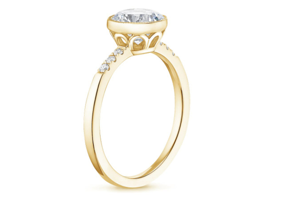 Ouro amarelo Diamond Ring das mulheres 10k, ODM oval do OEM de Diamond Engagement Ring do laboratório