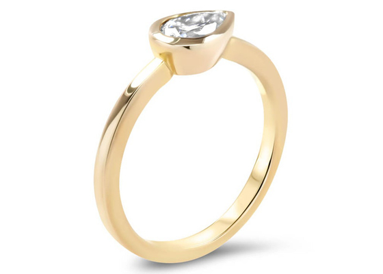 aliança de casamento do ouro 0.77ct amarelo, anel de noivado do grupo da moldura do ODM para a senhora