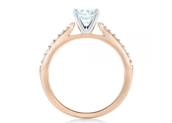 Garra que ajusta o ODM do OEM do tamanho de Rose Gold Moissanite Band Rings 5.5MM