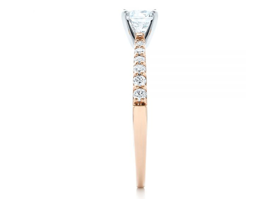 Garra que ajusta o ODM do OEM do tamanho de Rose Gold Moissanite Band Rings 5.5MM