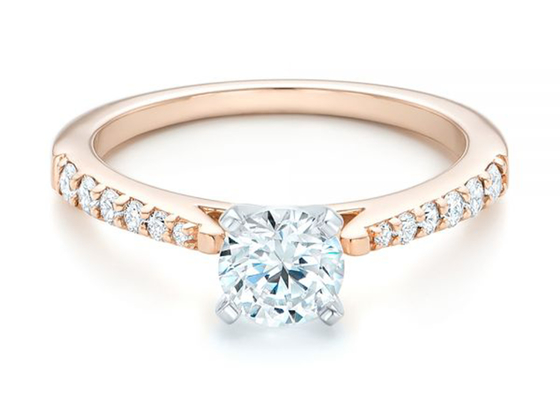 Garra que ajusta o ODM do OEM do tamanho de Rose Gold Moissanite Band Rings 5.5MM