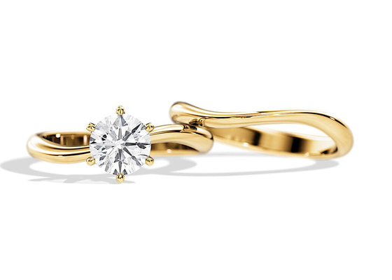 Grupo Diamond Engagement Wedding Rings do solitário com o diamante natural de 1.0CT 6.5mm