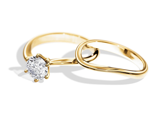 Grupo Diamond Engagement Wedding Rings do solitário com o diamante natural de 1.0CT 6.5mm