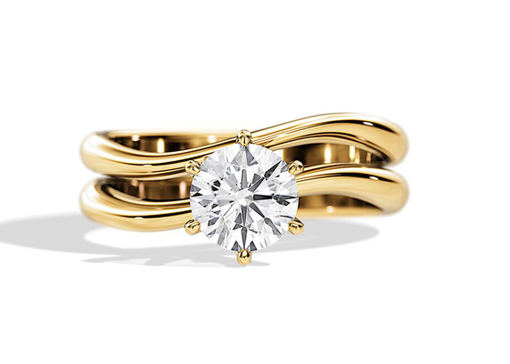 Grupo Diamond Engagement Wedding Rings do solitário com o diamante natural de 1.0CT 6.5mm