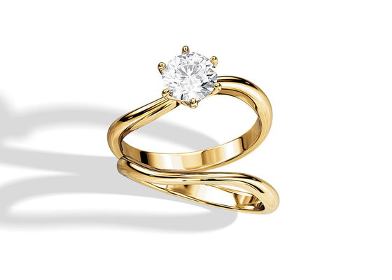Grupo Diamond Engagement Wedding Rings do solitário com o diamante natural de 1.0CT 6.5mm