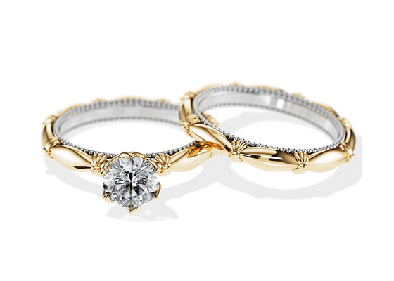 ODM material do ouro de Diamond Engagement Wedding Rings Solid 18K do solitário do OEM