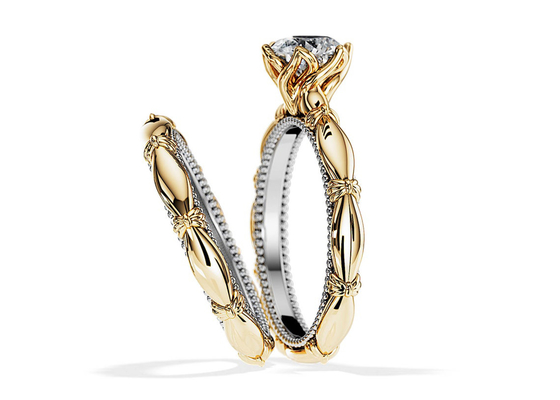 ODM material do ouro de Diamond Engagement Wedding Rings Solid 18K do solitário do OEM