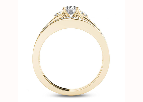 Material do ouro de 0.48CT Moissanite Diamond Engagement Wedding Rings 18K