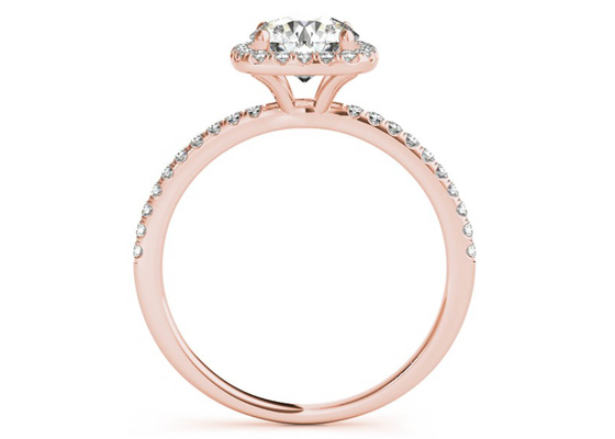 Quadrado Diamond Rose Gold Ring do dente, ODM escondido 0.35CT do anel de noivado do halo
